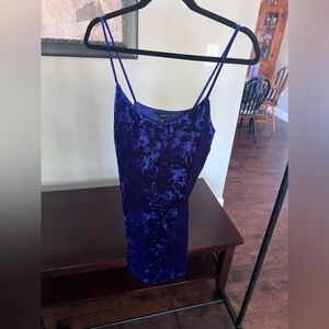Deep blue velvet dress. Forever 21. Size small.